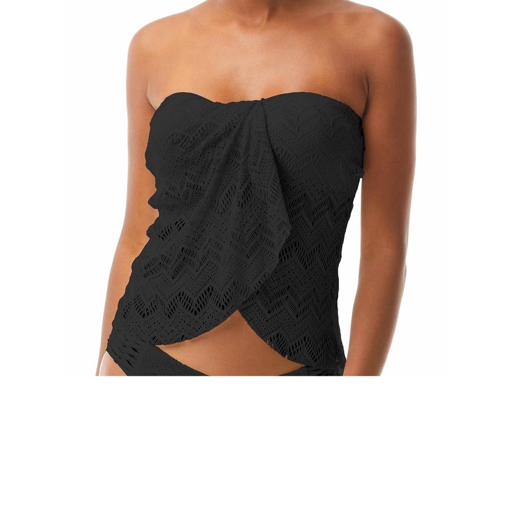 Vince Camuto Crochet Draped Bandeau Tankini